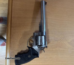 A .44 Ruger Redhawk with 7.5' barrel.  Used, in excellent condition with Packmyer grips, two boxes of ammo and speed loader.