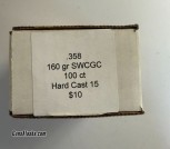 Hard Cast 15 Reloading Bullets, .358