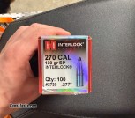 Hornady .270 Cal 130gr Interlock Bullets – 100 Count – Hunting/Reloading