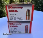 2 Boxes Hornady DGX .50/.510 Caliber 570 grain Bullets (50/box)