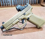 Glock 19X MOS 9mm 4.52' Threaded 17+1 Coyote Brown w/ Trijicon SRO